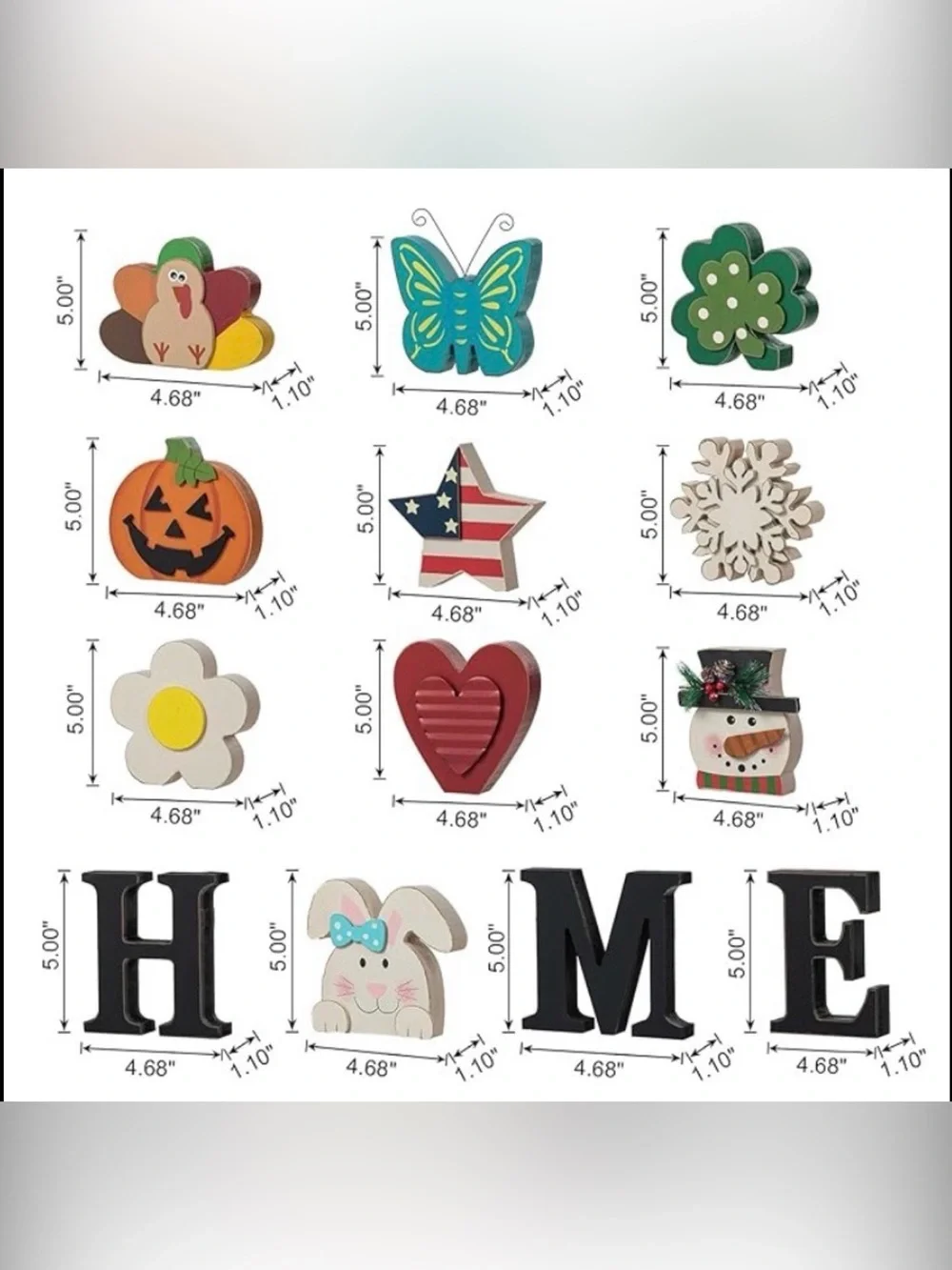 HOME Decor with interchangeable seasonal ”O”